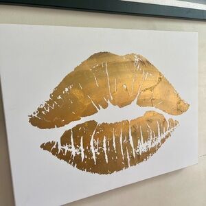 Gold Lip Art Canvas